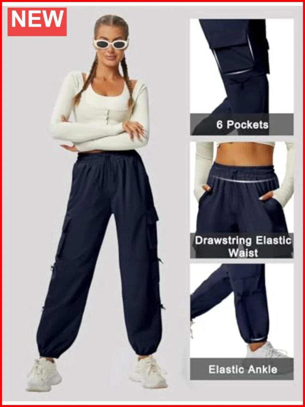 Quick Dry Cargo Pants Lightweight Tactical Hiking Pants with 6 Pockets Elastic